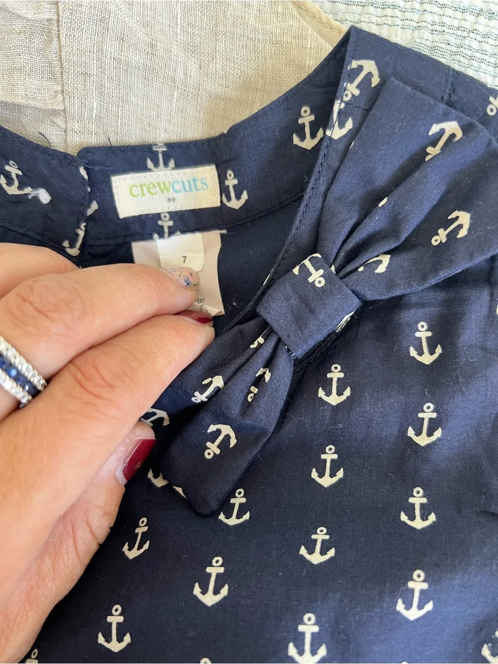 Crewcuts Navy Dress with White Anchor Print and other preppy nautical items